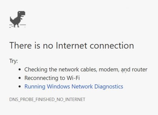 dns probe finished no internet